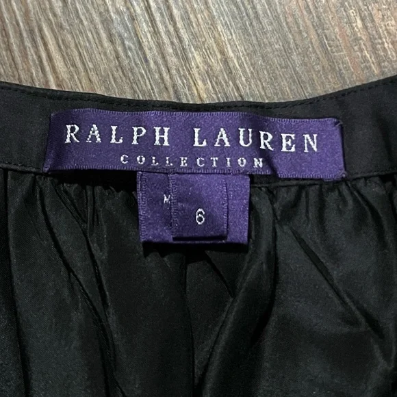 Ralph Lauren Collection silk skirt womens size 6 Purple Label‎ 100% silk black - Picture 9 of 10